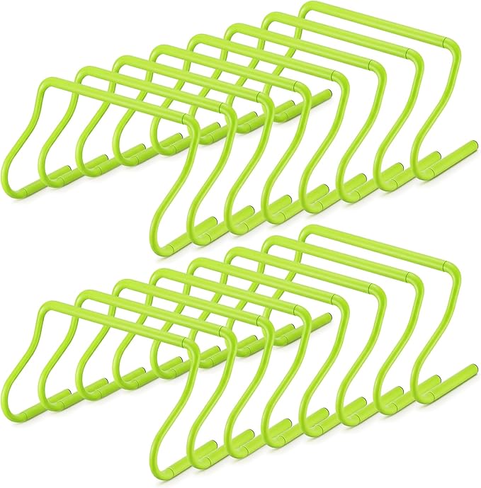 16 Pcs 12" Speed Agility Training Hurdles Large Size Detachable Agility Hurdles Hurdles Training Equipment Set for Athletes Soccer Basketball