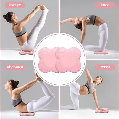 2 Packs Yoga Knee & Elbow Cushions - Extra Thick Foam for Knees, Elbows, Wrists, Hands & Head - Pilates & Kneeling Pads - Support Foam Pads for Women & Men