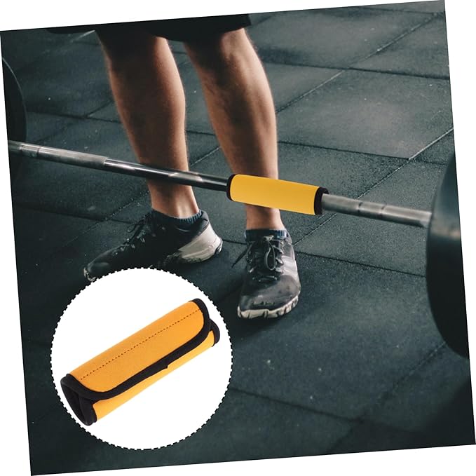 2Pcs Portable Slip Barbell Pads for Deadlift and Hip Thrusts Cushioned Protective Covers Fixation for Horizontal Bars Dumbbells and Weightlifting Grips Orange