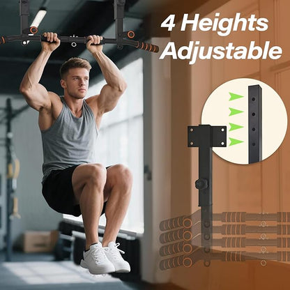 Joist Mounted Pull Up Bar,Wall Mount Pull Up Bar,Ceiling Mounted Chin Up Bar for Upper Body Workout, Dip Stand Supports to 440 Lbs