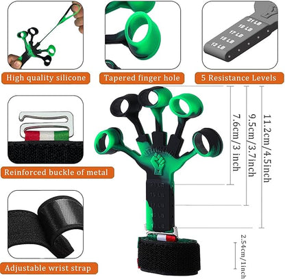 Grip Strength Trainer with Forearm Strengthener, Hand Grip Strengthener, Hand Extension Exerciser, Stress Relief Ball and Hand Grip Strengthener for Muscle Building and Injury Recover(5 PCS)