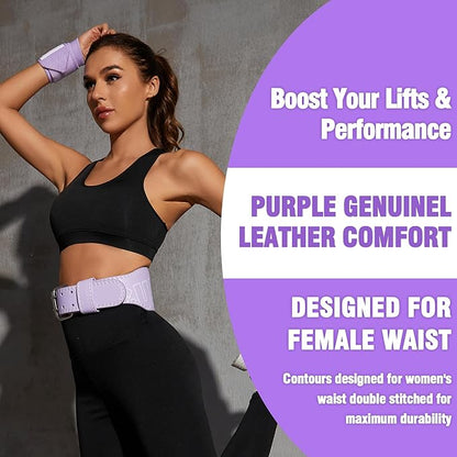 Weight Lifting Belt 4 inch Leather Belt Foam Padded Back Support Gym Belt for Bodybuilding Squat Deadlift Weightlifting Belt Women Free Wrist Wrap