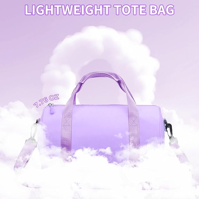 Mini Gym Bag for Women Small Duffle Bag Mini Gym Tote Bag Sport Bag for Yoga Swimming Dance (Purple)