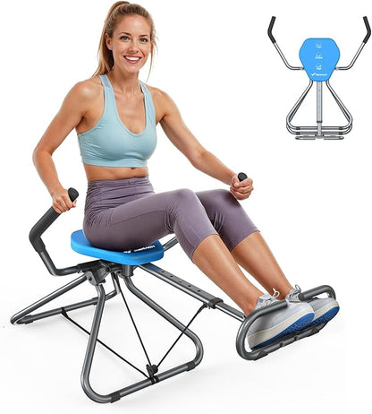 MERACH Ab Machine, All in One Ab Lounge for Core, Balance Workout and Inversion, Easy Set up & Foldable Ab Crunch Machine,300 LBS Loading Capacity Abswing Sit Up Exercise Equipment at Home Gym