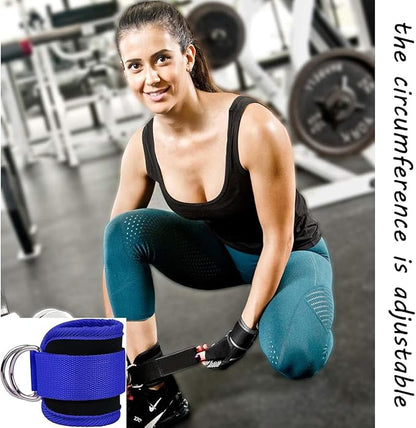 Ankle Strap Ankle Resistance Band Wrist Cuff Padded Strap Adjustable Fitness Glute Kickback D-Ring for Cable Machine Gym Foot Leg Training Brace Support 1 Pack