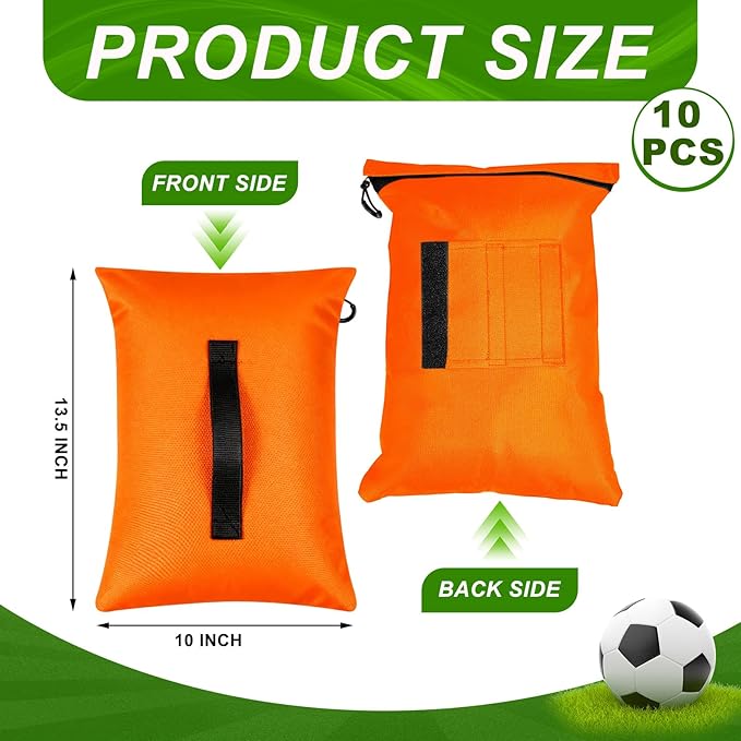 Sports Net Sandbags with PE Leak Proof Transparent Bags Weighted Anchors Bag Sport Sandbags for Stability Baseball Nets Hockey Golf Football Nets Soccer Goals and More(30 Pcs,Orange)