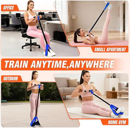 Pedal Resistance Bands with Handles, Upgrade Women Exercise Bands for Full Body Training, Core, ABS, Legs, Glutes, Arms, Pilates, Physical Therapy, Strength, Sit Up Equipment for Home Workout
