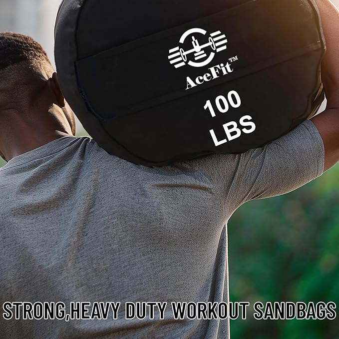 AceFit Training Sandbag for Working Out| Heavy Duty Workout Sandbags| Weights Sand Bags for Training, Exercise| Military Conditioning, Fitness, Cross-Training & Strength Training
