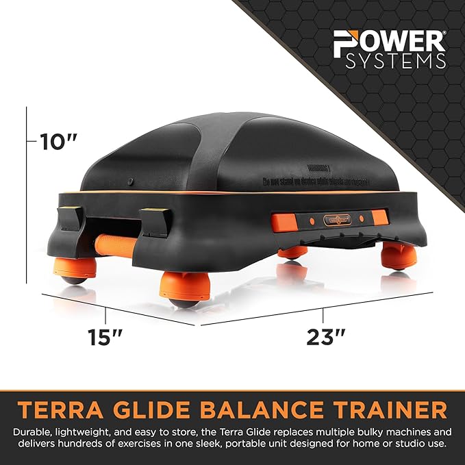 Terra Glide Balance Trainer | Inflatable Fitness Platform with Retractable Wheels & Pop-Out Handles | Core Strength, Balance Training, HIIT Workouts, Stability, Mobility, Agility & Full Body Home Gym Fitness Equipment