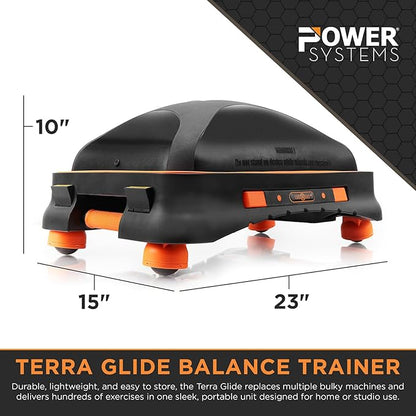 Terra Glide Balance Trainer | Inflatable Fitness Platform with Retractable Wheels & Pop-Out Handles | Core Strength, Balance Training, HIIT Workouts, Stability, Mobility, Agility & Full Body Home Gym Fitness Equipment