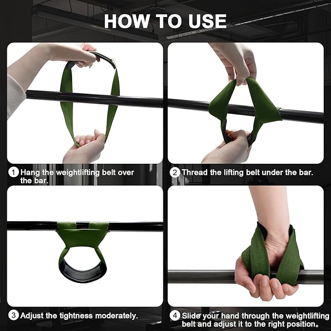 Weight Lifting Straps Anti-Slip Padded Wrist Wraps - Heavy Duty Gym Wrist Support for Deadlift Powerlifting Strength Training - Universal Fit for Men Women