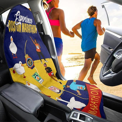Wrinkle Duck Car Seat Cover – Seat Protector for Car Seat, Seat Cover Waterproof Towel Style for Compact Cars and SUVs, 3 Artistic Duck Designs (Marathon Duck)