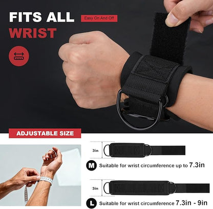Wrist Straps for Cable Machines Wrist Cuffs for Men Woman Neoprene Padded Straps for Gym Strength Training Equipment