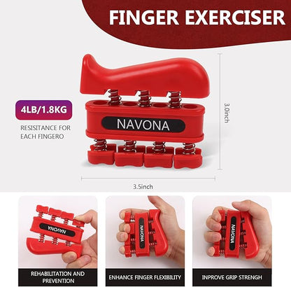 13 PCS Grip Strength Trainer Kit, Hand Gripper Strengthener, Forearm Strengthener, Finger Strengthener, Finger Exerciser, Stress Relief Ball, Forearm Workout Ring for Muscle Building and Injury Recover