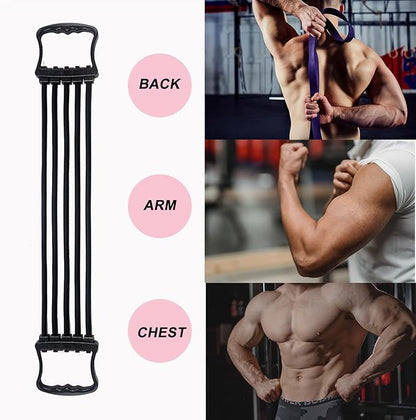 OVERNEWS Chest Expander, Exercise Resistance Trainer, Spring Workout Equipment Trainer for Gym, Home