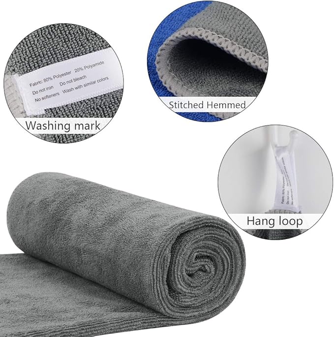 VIVOTE Microfiber Gym Towels Sports Fitness Workout Sweat Towel Super Soft and Absorbent3 Pack 16 Inch X 32 Inch