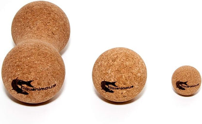 Aquanimous Cork Massage Balls Natural Firm Ultra-Light Eco-Friendly Deep Tissue Massage with Travel Bag (Set of 3)