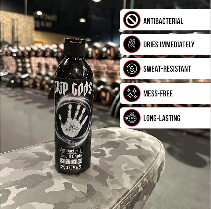 Generic Grip Gods Liquid Chalk Combo Travel Bottle (50ML) & Refill Bottle (250ML) for Weight Lifting, Gym, Rock Climbing, Pole Grip, Gymnastics, Sports, and Workout Chalk., White