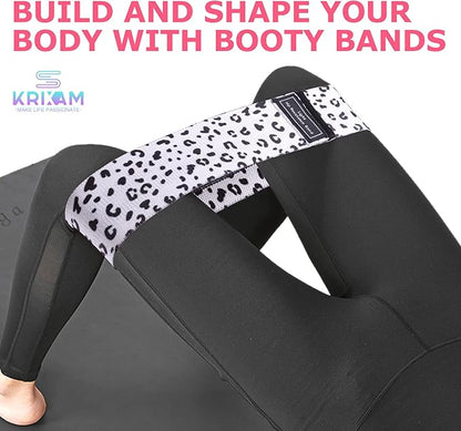 Booty Bands, 3 Levels Hip Bands, Polyester-Cotton and Latex Silk Workout Bands Resistance Bands for Home, Gym, Fitness, Pilates, Yoga (Pack of 3)