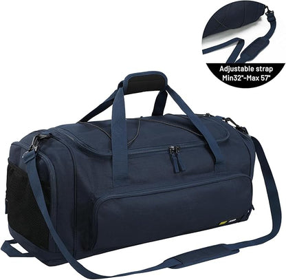 MIER Large Gym Bag for Men Sports Duffle Bag with Shoe Compartment 60L Lightweight Duffel Bags for Workout Fitness Travel, Blue