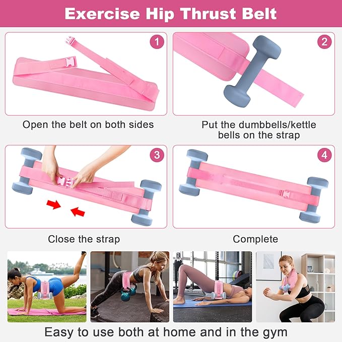Pilates Kit for Home Workouts, Pilates Equipment Ring and Ball Set with Hip Thrust Belt, Pilates Essentials Kit for Women, Home Pilates Workout Kit for Toning & Strength