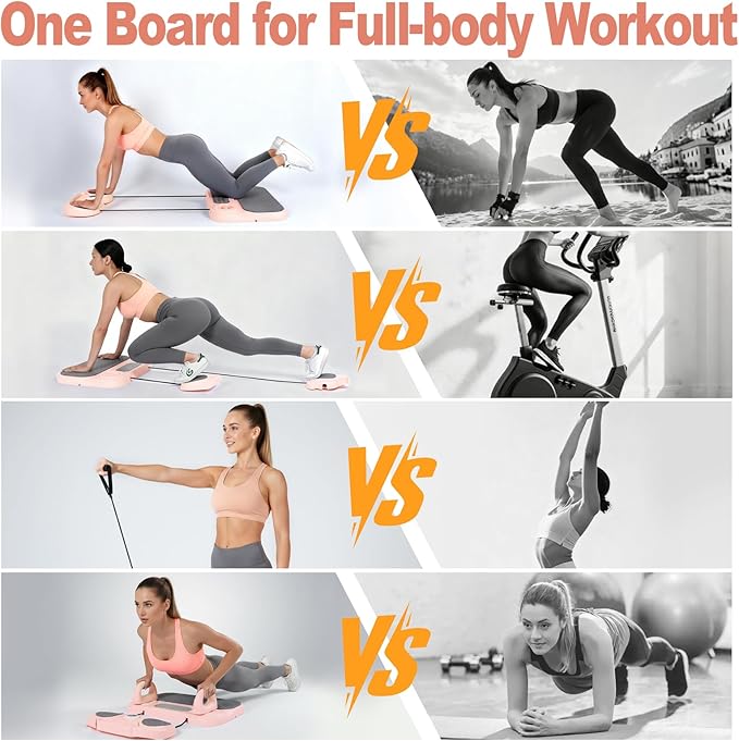 Pilates Board, 6-in-1 Pilates Reformer for Core & Full Body Workout, Portable Home Gym Equipment with Smart LED Digital Display, Pilates Trainer for Women, Beginners