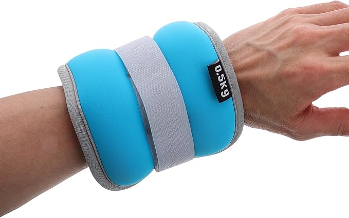 1kg (0.5kg X 2) Sky Blue Ankle and Wrist Weights Adjustable Sandbag Arm Weights for Women Men Fitness Running Training Strength Workout