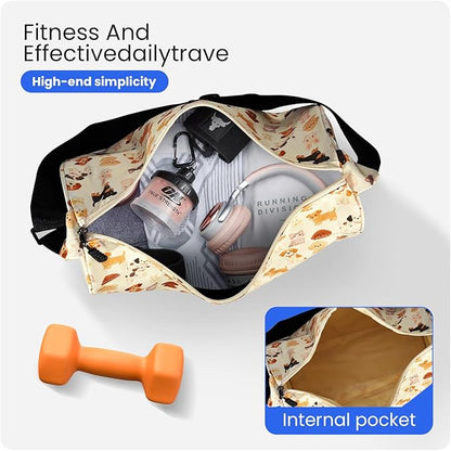 C&F BOGMOST Small Gym Bag for Women & Men,Small Lightweight Duffel Bag Carry On Bags Mini Duffel Travel Bag Waterproof Sports Bags for Workout/Sport/Trave,Cute Puppy
