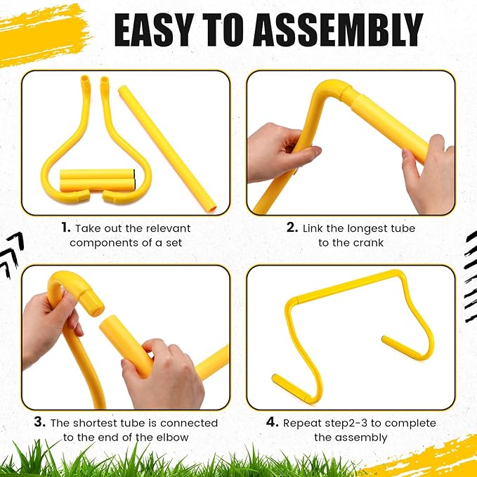 16 Pcs 12" Speed Agility Training Hurdles Large Size Detachable Agility Hurdles Hurdles Training Equipment Set for Athletes Soccer Basketball