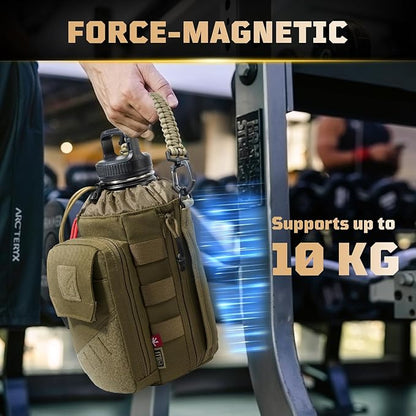 Magnetic Gym Bag for Men,Magnetic Gym Water Bottle Bag with Phone Pockets&40 64oz Multiple Size, Water Bottle Holder with Adjustable Shoulder, Ideal for Fitness,Sports,Travel
