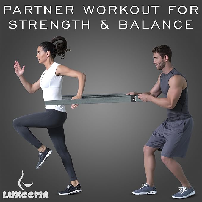 Performance Premium 76 inch Extended-Length Resistance Bands for Working Out | 3" Wide Non-Slip Extra Long Tall Thick Cloth Band, No Pinching & Snapping, Exercise Workout Fitness Stretch Band