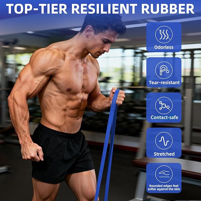 Resistance Band Set, 81.9 Inch Circumference Pull Up Assist Bands with Storage Bag, Camouflage Workout Bands for Powerlifting, Stretching, WOD & Strength Training, Unisex Fitness