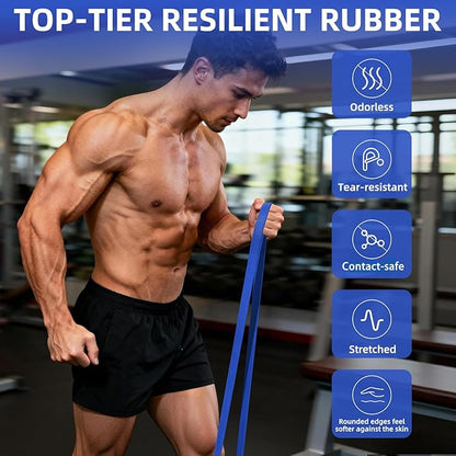 Resistance Band Set, 81.9 Inch Circumference Pull Up Assist Bands with Storage Bag, Camouflage Workout Bands for Powerlifting, Stretching, WOD & Strength Training, Unisex Fitness