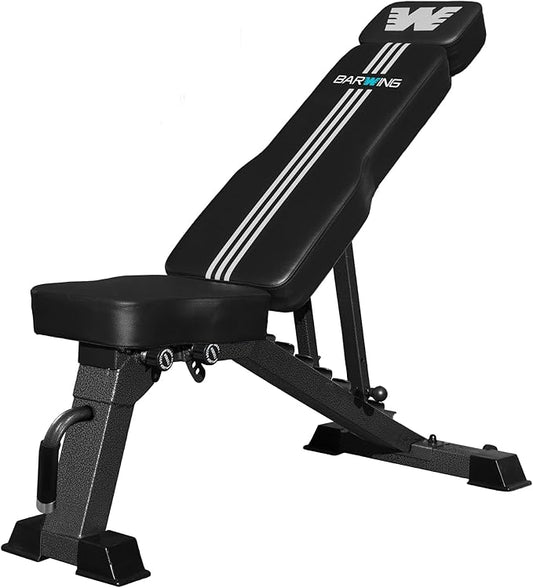 BARWING Adjustable Weight Bench Workout Bench, 1000/1300 LBS Heavy Duty Incline Decline Bench for Home Gym, Easy Assembly Foldable Training Lifting Bench