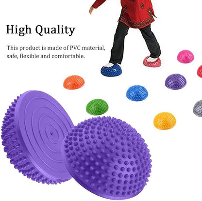 Yoga Half Balls, PVC Inflatable Yoga Exercise Ball Yoga Balance Disc for Yoga Fitness Home Gym Workout(purple)