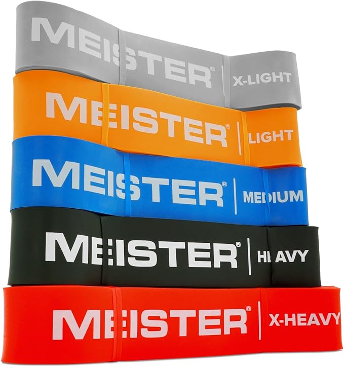 Meister X Band Comfort-Width 41" x 2" Resistance Bands - X-Wide Premium Loop Bands