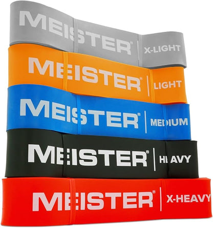 Meister X Band Comfort-Width 41" x 2" Resistance Bands - X-Wide Premium Loop Bands