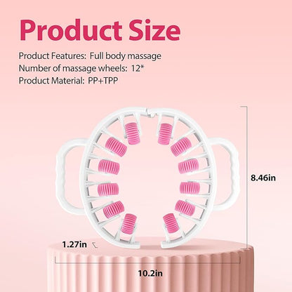 Massager Roller for Cellulite & Lymphatic Drainage – Fascia Muscle Roller Stick for Legs, Thighs, Calf – Deep Tissue Massage Tool for Pain Relief, Body Sculpting, Anti-Cellulite, Athletes Recovery