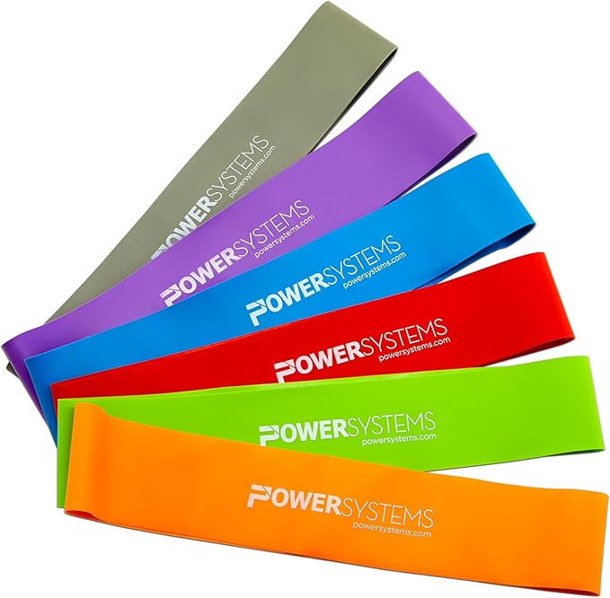 Power Systems Versa Loops Commercial Grade Resistance Bands, Exercise Loop Bands Kit for Working Out, Elastic Bands for Physical Therapy, Strength, and Fitness Training at Home or Gym