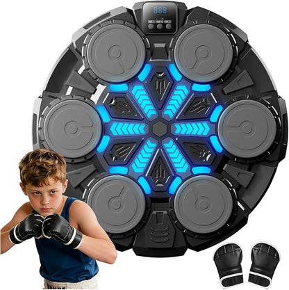 Upgraded Music Punching Machine for Kids and Adults, Wall Boxing Punching Pad with Bluetooth & Rhythm Lights, 3 Speed Modes, Home Fitness Boxing Equipment with Gloves for Boys Girls Teenagers