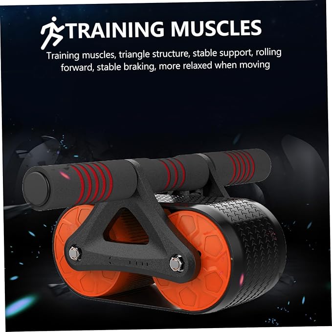 Ab Roller Wheel with Knee Pad for Home Gym Triangular Stable Support Abdominal Trainer Wheel for Core Workout Suitable for Men and Women Beginners and Experts Upper Body Exercise