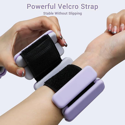 Sportneer Wrist & Ankle Weights for Women Men - 1 Pair (1 lb/2 lb Each) | Adjustable Weighted Bracelet Silicone Bangles for Yoga, Dance, Pilates, Cardio, Aerobics, Gym, Pool Exercises and Jogging