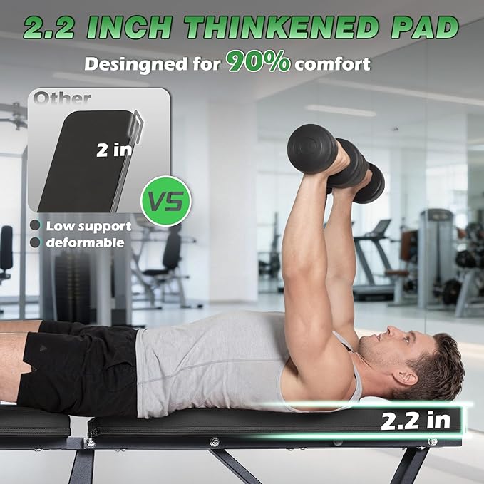 Adjustable Weight Bench with Roman Chair, Utility Workout Bench for home gym 1000 LBS MAX Incline/Decline/Sit Up Bench Press Exercise Equipment 75°to -20°FID Strength Training