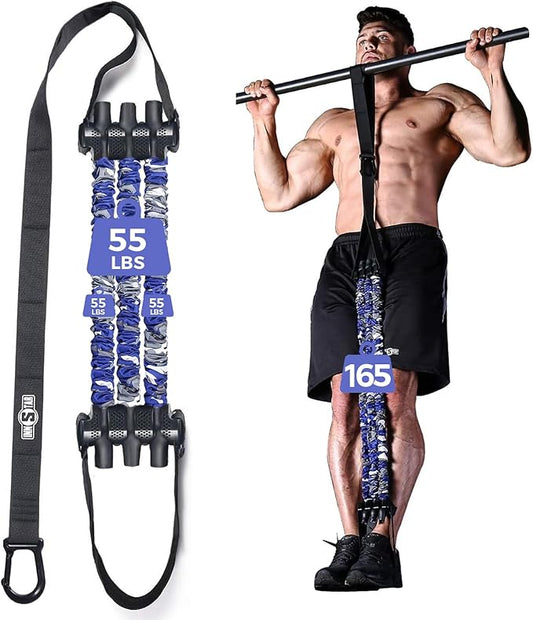 Innstar Pull Up Assistance Bands, Heavy Duty Resistance Band for Pull Up Assist, Adjustable Resistance 165-265lbs with Fabric Feet/Knee Rest, Pull Up Bands Assistance Bands