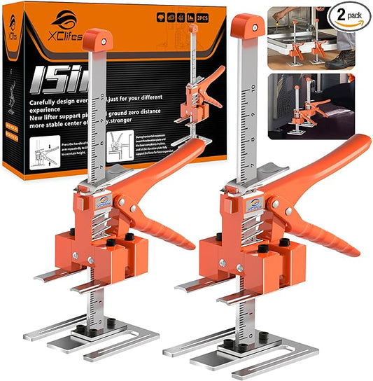 Labor Saving Arm Jack Handle 2 Pack, Construction Jack, Wall Tile Locator, Multi Function Height Adjustment Lifting Device, Door Panel Lifting Cabinet, Raised 10 in, Pair Dynamic Load 400 LB