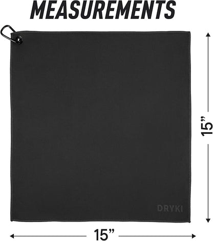 Sweat Absorbing Handkerchiefs - The Original Pocket-Sized Sweat Towels - Quick-Dry Microfiber Sweat Rags for Face, Hands, & Body - Gym, Sports, and Work (Black: Large Size, 3 Pack)