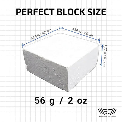 WARM BODY COLD MIND Sport Chalk Block - Gym Chalk for Weightlifting - Moisture-Absorbing Magnesium Carbonate - Gymnastics Hand Grip