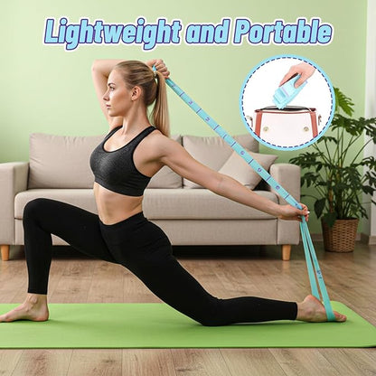 Yoga Straps for Stretching, 11 Loops Stretch Band for Yoga, Pilates, Ballet, Fitness and Physical Therapy Elastic Stretching Strap Trainer Resistance Stretch Assist Belt for Flexibility