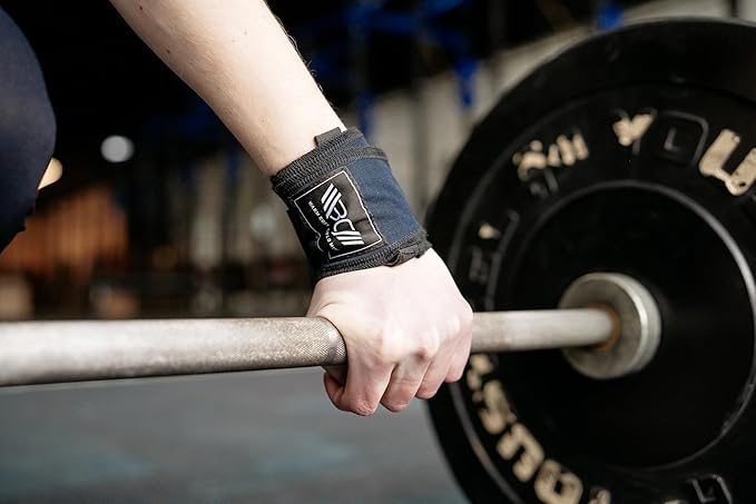 WARM BODY COLD MIND - Premium Cotton Weight Lifting Wrist Wraps for Cross Training, Powerlifting, Deadlift, Weightlifting, Gym, Wrist Straps, Workout, Fitness, Heavy-Duty Support with Thumb Loop