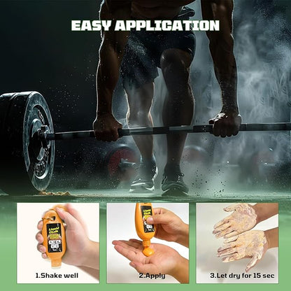 2oz(60ml) Liquid Chalk, Mess Free Gym Chalk for Weightlifting, Gymnastics, Rock Climbing, Dancing, and Lifting. Sweat Resistant and Long Lasting for Stronger Hand Grip
